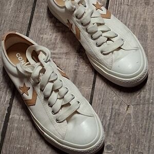 Converse White and Tan Sneakers